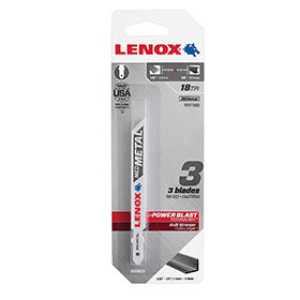 LENOX 1991565 B318T3 3-5/8" 18 TPI T-SHANK BI-METAL JIG SAW BLADE 3-PACK