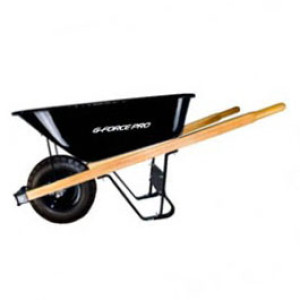 G-FORCE 52620 6 CUBIC FOOT PRO BLACK POLY WHEELBARROW 16" PNEUMATIC TIRE