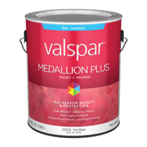 VALSPAR 25003.007 MEDALLION PLUS FLAT TINT BASE EXTERIOR PAINT + PRIMER