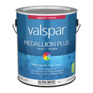 VALSPAR 22002.007 MEDALLION PLUS EGGSHELL ULTRA WHITE INTERIOR PAINT & PRIMER