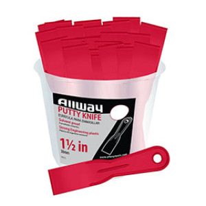 ALLWAY TOOLS 08115 DS15 1-1/2" PLASTIC PUTTY KNIFE 25 PACK BUCKET