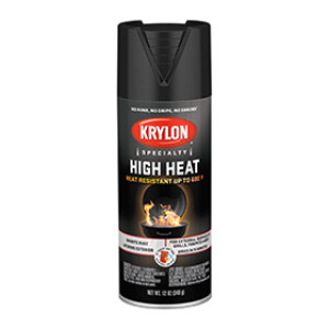KRYLON K01618777 1618 HIGH HEAT SATIN BLACK SPRAY PAINT 12 OZ RUST PROTECTION
