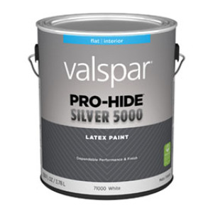 VALSPAR 71000.007 PRO-HIDE SILVER 5000 FLAT WHITE INTERIOR LATEX PAINT
