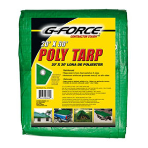 G-FORCE 93600 20' X 30' GREEN AND SILVER HEAVY DUTY POLY TARPAULIN