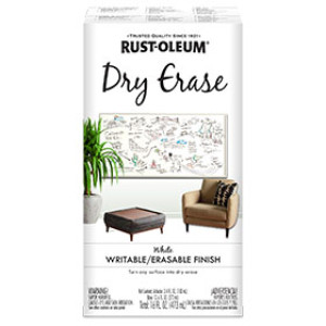 RUST-OLEUM SPECIALTY 241140 27 OZ DRY ERASE PAINT BRUSH ON 2-PART KIT WHITE