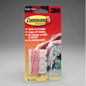 3M 17024ES COMMAND SMALL POSTER STRIPS - 12 STRIPS