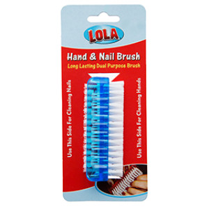 LOLA PRODUCTS 363 PLASTIC HAND & NAIL BRUSH NYLON BRISTLES