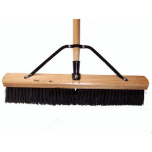 DQB 09944 24" HEAVY DUTY BLACK POLY CONTRACTOR SWEEP BROOM COMPLETE 60" HANDLE