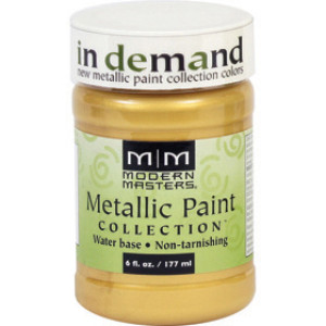 MODERN MASTERS ME701-06 6 OZ RICH GOLD SATIN METALLIC PAINT SEMI-OPAQUE