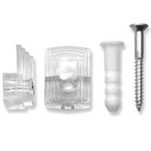 OOK 534016 1/4" ADJUSTABLE WIDE CLEAR PLASTIC MIRROR CLIPS (2PK)