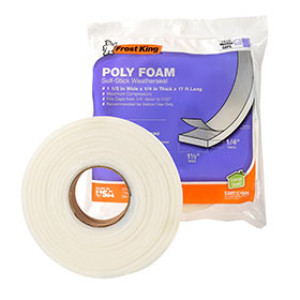 FROST KING L344H 12049 1-1/2" X 1/4" X 17' OPEN CELL POLY FOAM WEATHERSEAL S/A