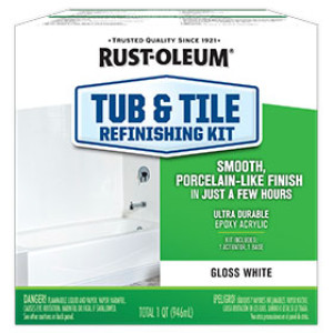 RUST-OLEUM 384165 TUB AND TILE REFINISHING KIT WHITE QUART FAST DRYING