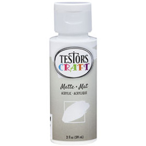 RUST-OLEUM TESTORS CRAFT 292430A 2 OZ ACRYLIC MATTE PAINT WHITE WATER-BASED