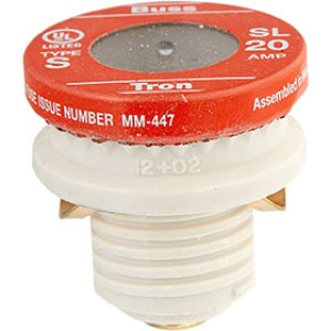 BUSSMANN SL-20PK4 20 AMP PLUG FUSE TIME DELAY TAMPER PROOF BASE (4PK)