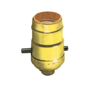 LEVITON 053-06098-0PG PUSH BUTTON LAMP SOCKET POLISHED GILT