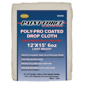 PAINT-FORCE 30438 12' X 15' 6 OZ POLY PRO COATED CANVAS