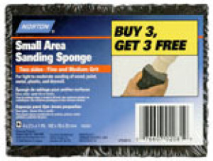 NORTON 02081 4" X 2-3/4" X 1" MULTISAND SANDING SPONGE FINE/MEDIUM 6-BONUS PK