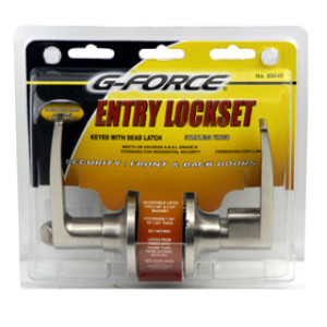 G-FORCE 80049 ENTRY LEVER LOCKSET STAINLESS STEEL SC1 KEYWAY KEYED DIFFERENT