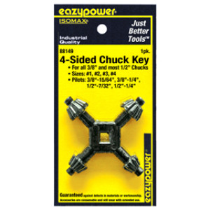 EAZYPOWER 88149 QUAD 4-WAY DRILL CHUCK KEY 1-PACK