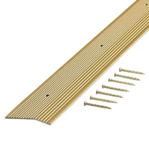 MD BUILDING 79244 2" X 36" EXTRA WIDE FLUTED CARPET TRIM IN SATIN BRASS