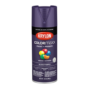 KRYLON K05533007 COLORMAXX PAINT + PRIMER GLOSS PURPLE 12 OZ INDOOR-OUTDOOR