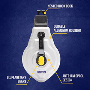 IRWIN STRAIT-LINE IWHT48445 MACH6 100' CHALK REEL