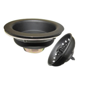 PLUMB PAK K5414BLK SINK STRAINER WITH FIXED POST BASKET BLACK