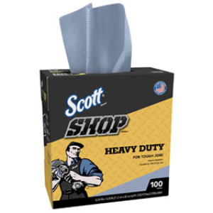 SCOTT 54014 HEAVY DUTY BLUE SHOP TOWELS DISPENSER BOX (100 TOWELS)