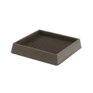 SHEPHERD 9078 3" SQUARE SMOOTH RUBBER FURNITURE CUP BROWN (2CD)