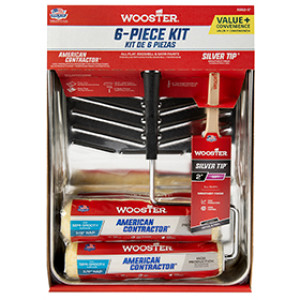 WOOSTER AMERICAN CONTRACTOR R962-9 9" TRAY KIT W/ SILVER TIP 6 PC