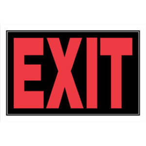 P-T 839892 8" X 12" EXIT SIGN RED & BLACK STYRENE
