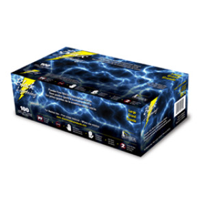 BLACK LIGHTNING 6MIL XLARGE BLACK NITRILE PF DISPOSABLE EXAM GLOVES (100)