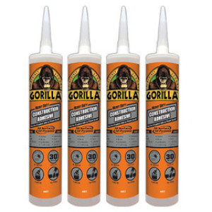 GORILLA GLUE 8010003 9 OZ HEAVY DUTY CONSTRUCTION ADHESIVE ALL SURFACE/PURPOSE