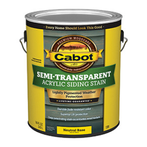 CABOT 1306.007 NEUTRAL BASE SEMI-TRANSPARENT ACRYLIC SIDING STAIN