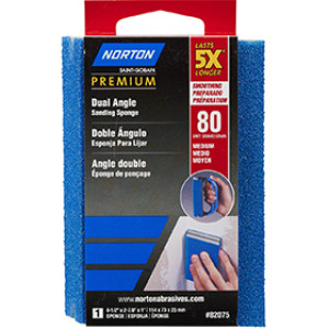 NORTON PROSAND 82075 4-1/2" X 2-7/8" X 1" 80 GRIT DUAL ANGLE SANDING SPONGE
