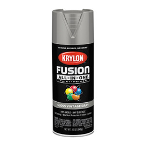 KRYLON K02726007 FUSION ALL-IN-ONE GLOSS VINTAGE GRAY 12 OZ INDOOR - OUTDOOR