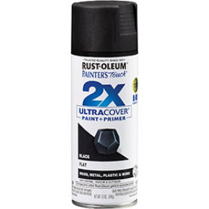 RUST-OLEUM 2X PAINTER'S TOUCH 334020 ULTRA COVER ENAMEL FLAT BLACK