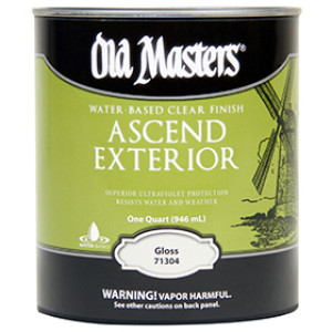 OLD MASTERS 71304 ASCEND GLOSS EXTERIOR WATER-BASED CLEAR WOOD FINISH QUART