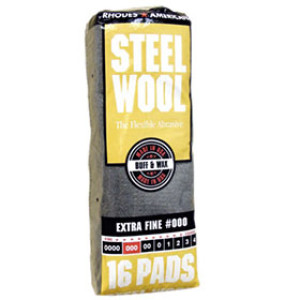 RHODES AMERICAN GRADE 3/0 STEEL WOOL 16 PAD LOAF