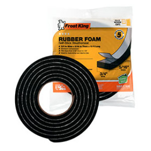 FROST KING R534A 12223 3/4" X 5/16" X 10' SPONGE RUBBER FOAM WEATHERSEAL TAPE