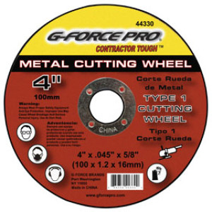 G-FORCE 44330 METAL CUTTING BLADE 4" X .045" X 5/8" TYPE 1