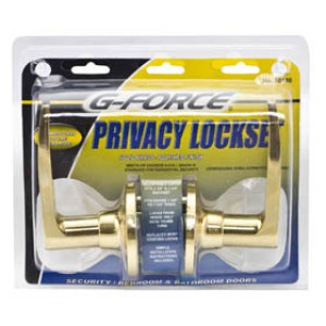G-FORCE 80160 PRIVACY STRAIGHT LEVER LOCKSET POLISHED BRASS