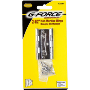 G-FORCE 42111 2 1/2" NON-MORTISE HINGE CHROME PLATE (1 PAIR)