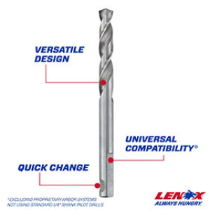 LENOX LXAH99314PB 3-1/4" (83MM) HOLE SAW PILOT DRILL BIT