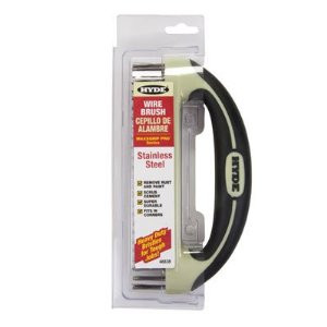 HYDE 46838 MAXX GRIP PRO 8" STAINLESS STEEL WIRE BRUSH WITH TAPERED NOSE