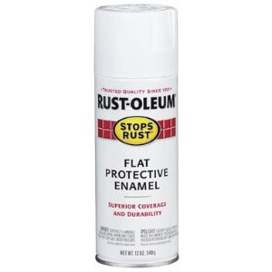 RUST-OLEUM STOPS RUST 7790830 12 OZ PROTECTIVE ENAMEL FLAT WHITE SPRAY PAINT