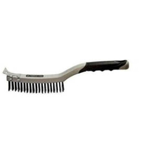 G-FORCE 44404 3" X 19" SOFT GRIP STEEL WIRE BRUSH WITH SCRAPER TPR HANDLE