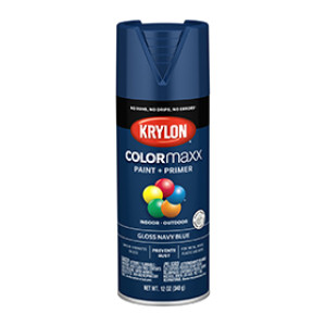 KRYLON K05529007 COLORMAXX PAINT + PRIMER GLOSS NAVY BLUE 12 OZ IN-OUTDOOR