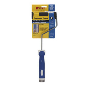 WHIZZ 57600 4" CONCAVE BLACK HEAVY DUTY FOAM ROLLER WITH 13" SOFT TOUCH HANDLE