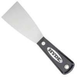 HYDE 02250 2" BLACK & SILVER FLEXIBLE PUTTY KNIFE HI-CARBON STEEL BLADE